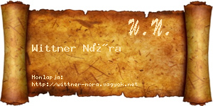 Wittner Nóra névjegykártya