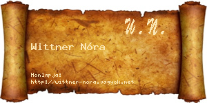 Wittner Nóra névjegykártya